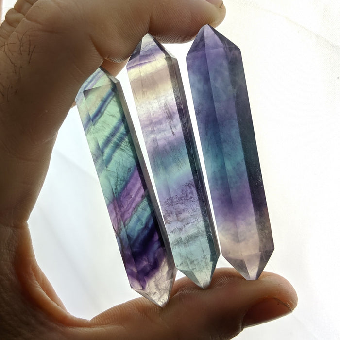 Rainbow Fluorite Polished Double Terminated Points, Medium