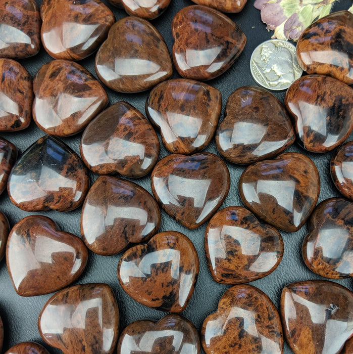 Mahogany Obsidian Hearts