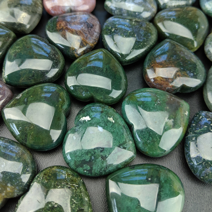 Moss Agate Hearts