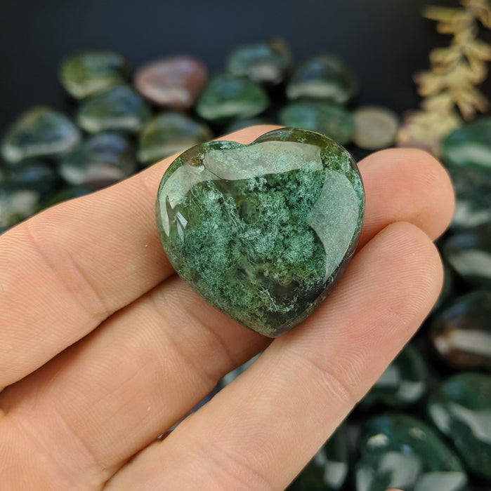 Moss Agate Hearts