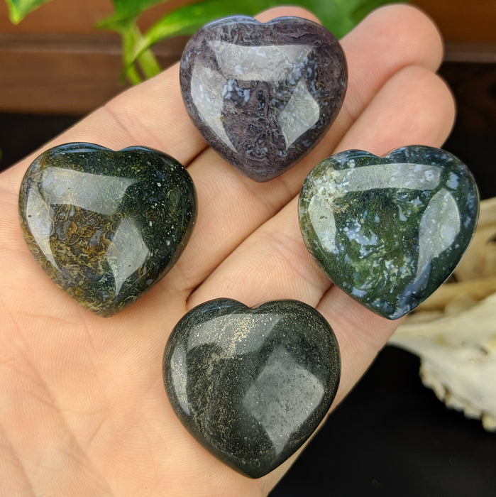 Moss Agate Hearts