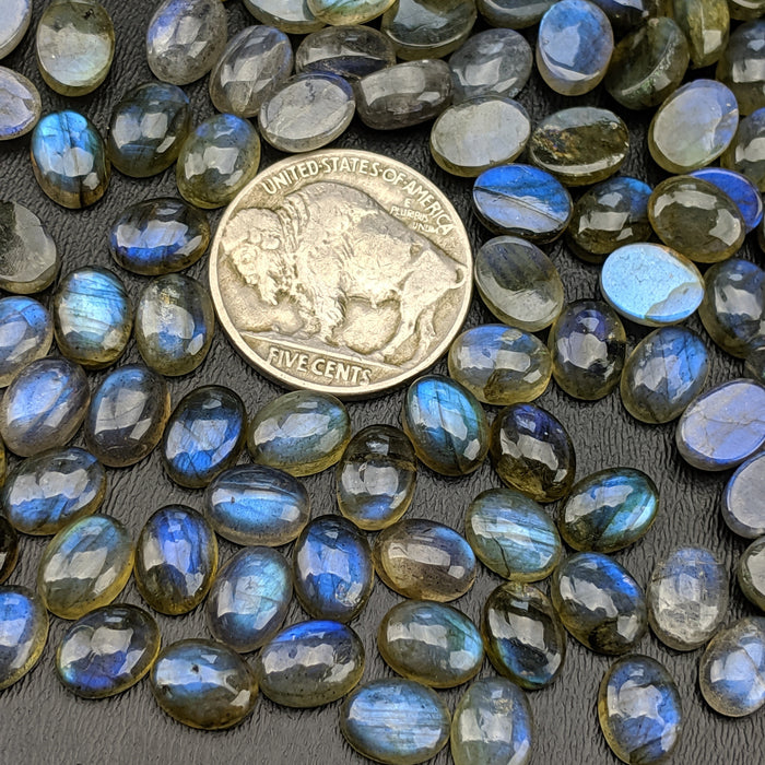 Labradorite Oval Cabochons, 6x8mm