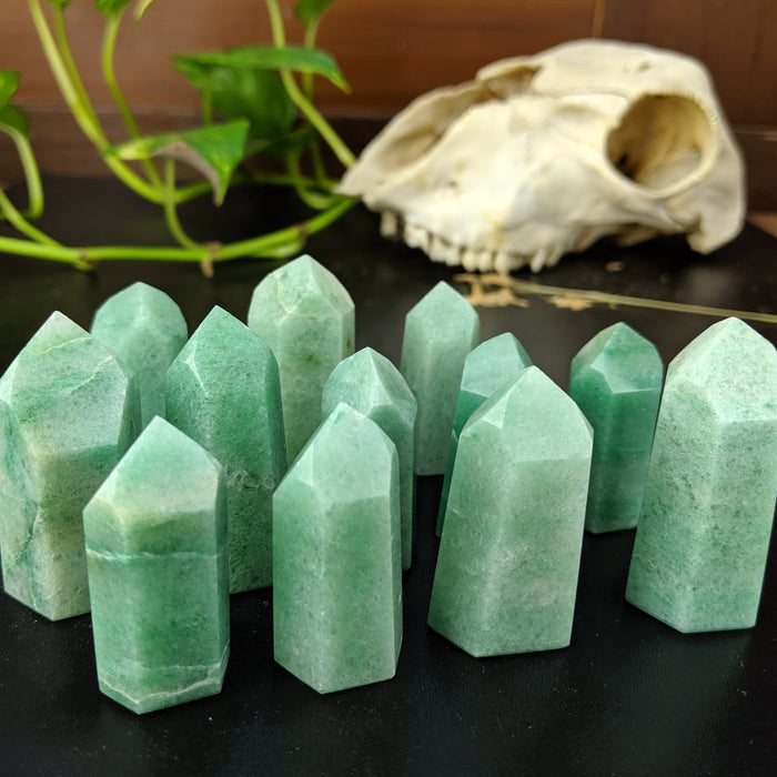 Green Quartz Points, Dyed