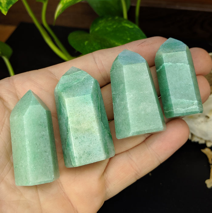 Green Quartz Points, Dyed