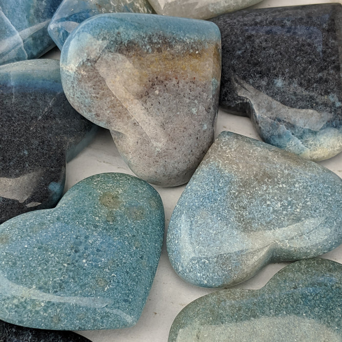 Blue Quartz Hearts, Dyed