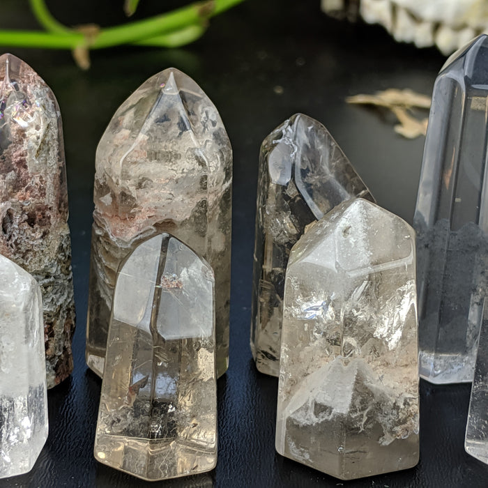 Quartz Polished Points with Inclusions