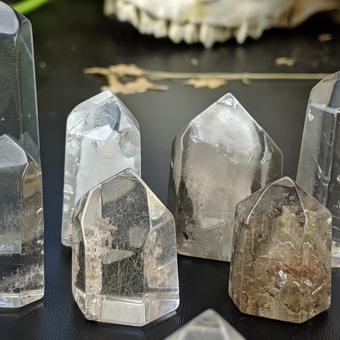 Quartz Polished Points with Inclusions