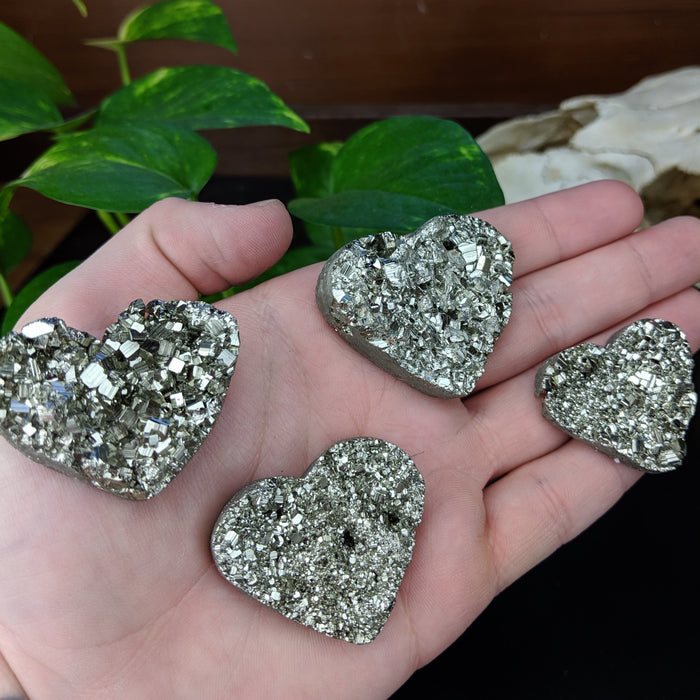 Pyrite Druzy Medium/Large Hearts, Peru