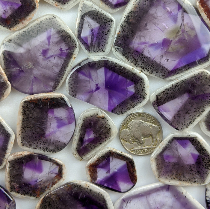 Amethyst Trigonal Crystal Slices