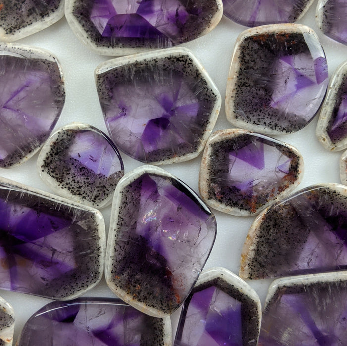 Amethyst Trigonal Crystal Slices