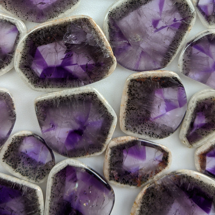 Amethyst Trigonal Crystal Slices