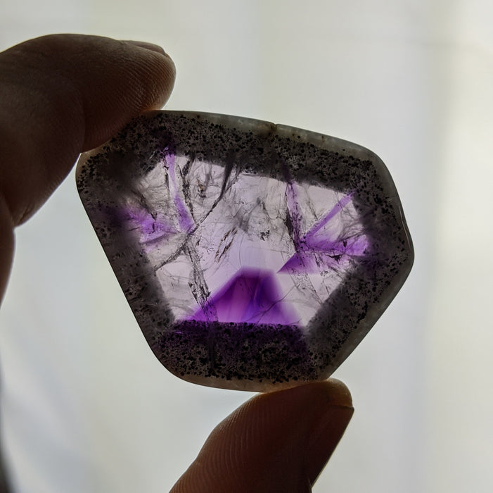 Amethyst Trigonal Crystal Slices