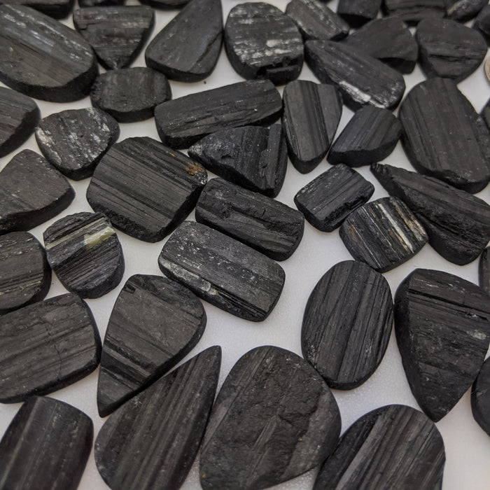 Black Tourmaline Druzy Cabochons