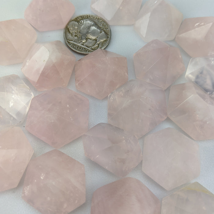 Rose Quartz Polished Hexagon Points