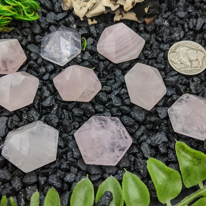 Rose Quartz Polished Hexagon Points