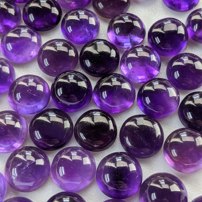 Amethyst Round Cabochons, 12mm