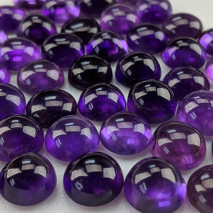 Amethyst Round Cabochons, 12mm