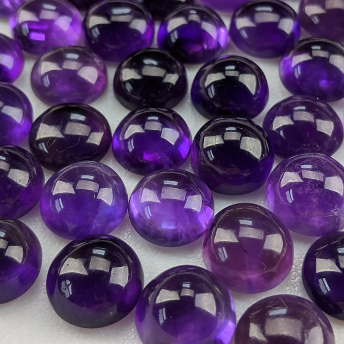 Amethyst Round Cabochons, 12mm