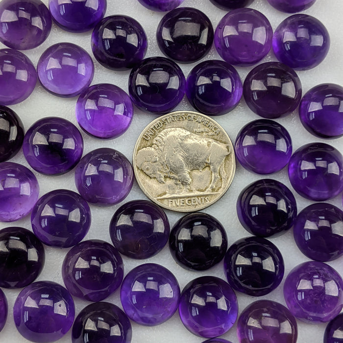 Amethyst Round Cabochons, 12mm