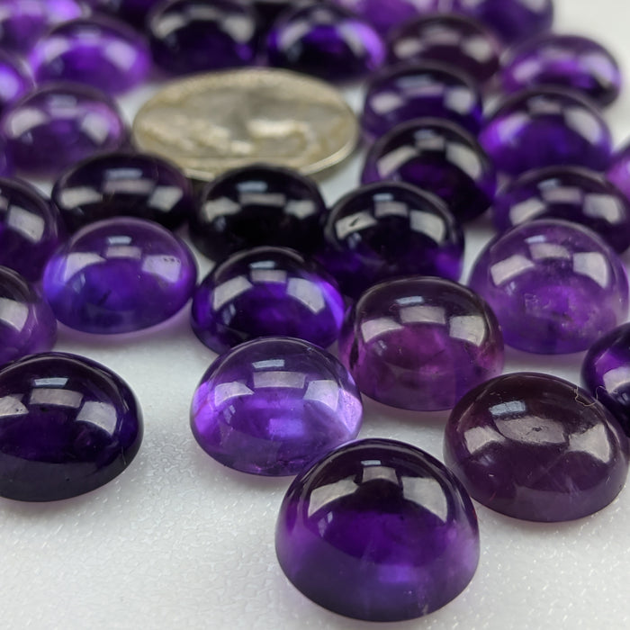 Amethyst Round Cabochons, 12mm