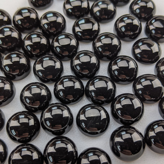 Black Onyx Round Cabochons, 12mm