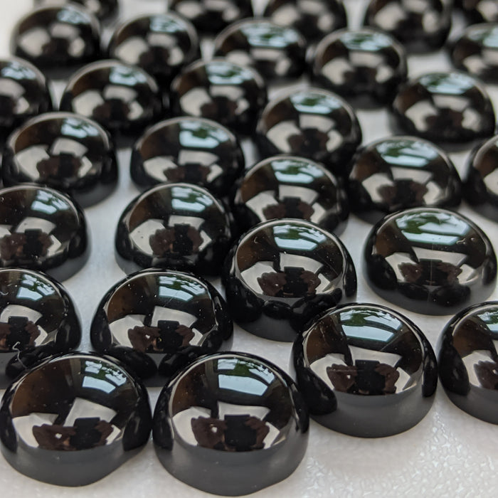 Black Onyx Round Cabochons, 12mm