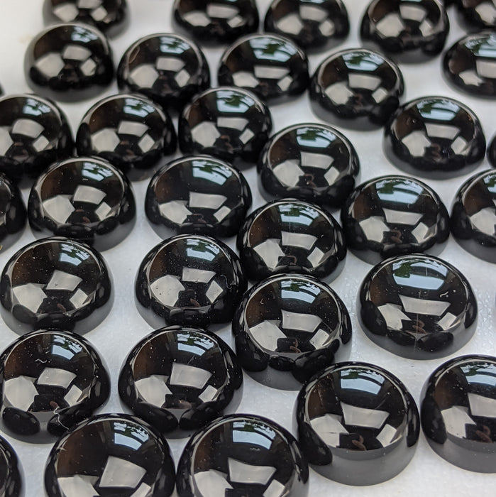 Black Onyx Round Cabochons, 12mm