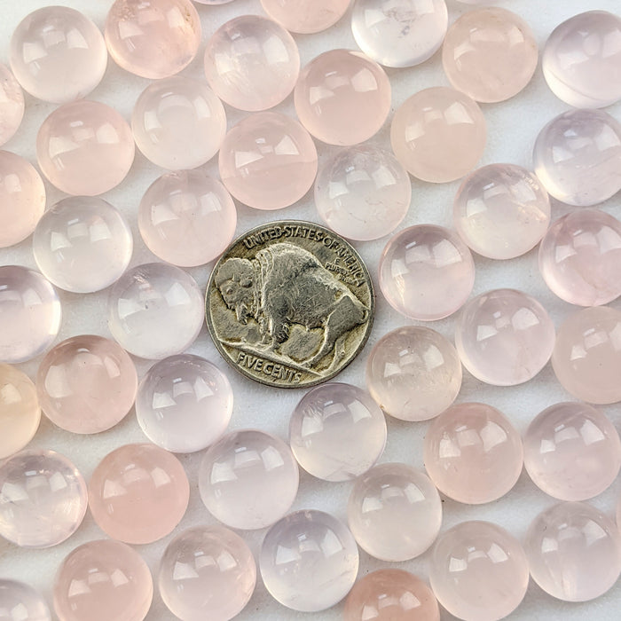 Rose Quartz Round Cabochons, 12mm