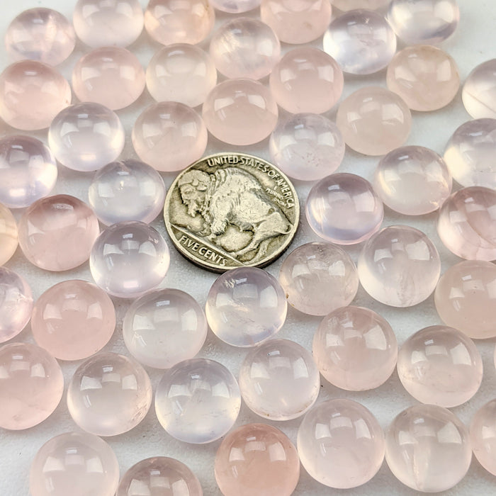 Rose Quartz Round Cabochons, 12mm