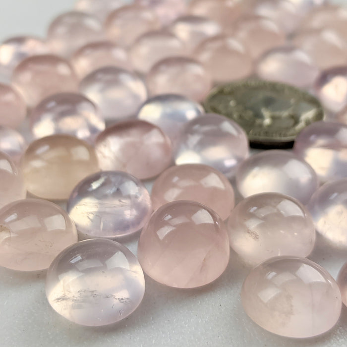 Rose Quartz Round Cabochons, 12mm