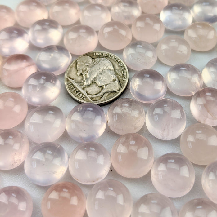 Rose Quartz Round Cabochons, 12mm