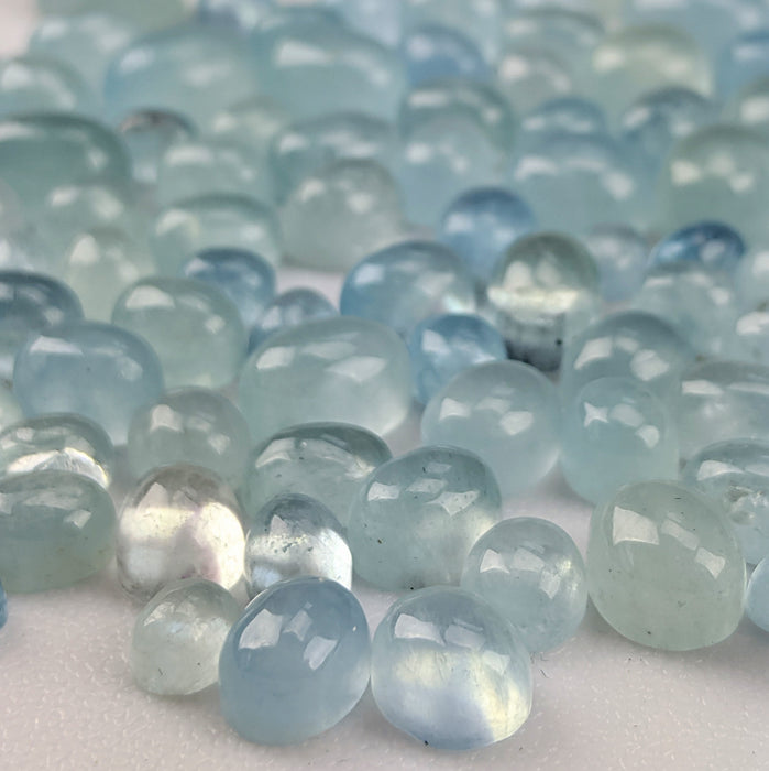 Aquamarine Oval Cabochons, Assorted Sizes