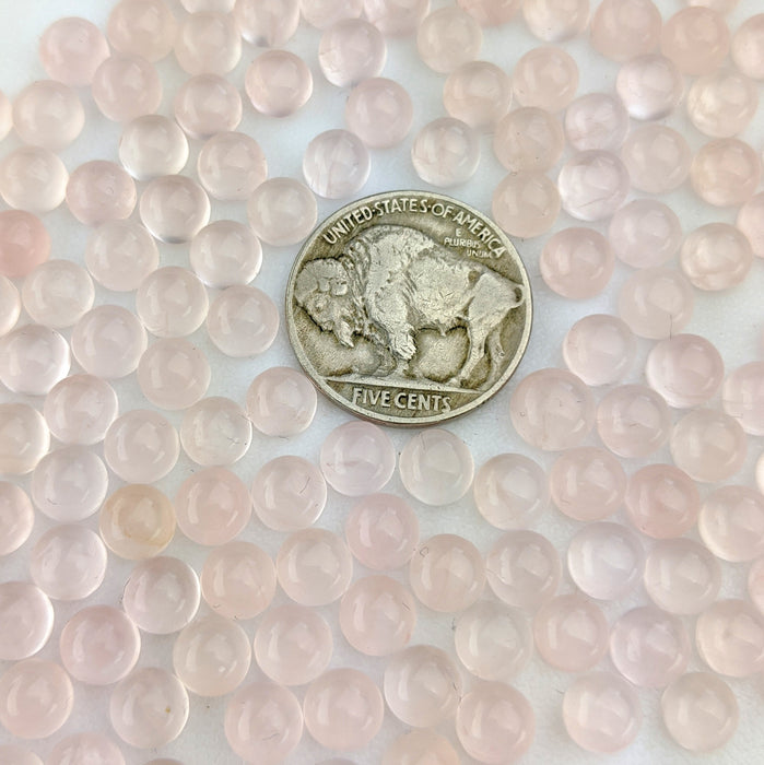 Rose Quartz Round Cabochons, 6mm