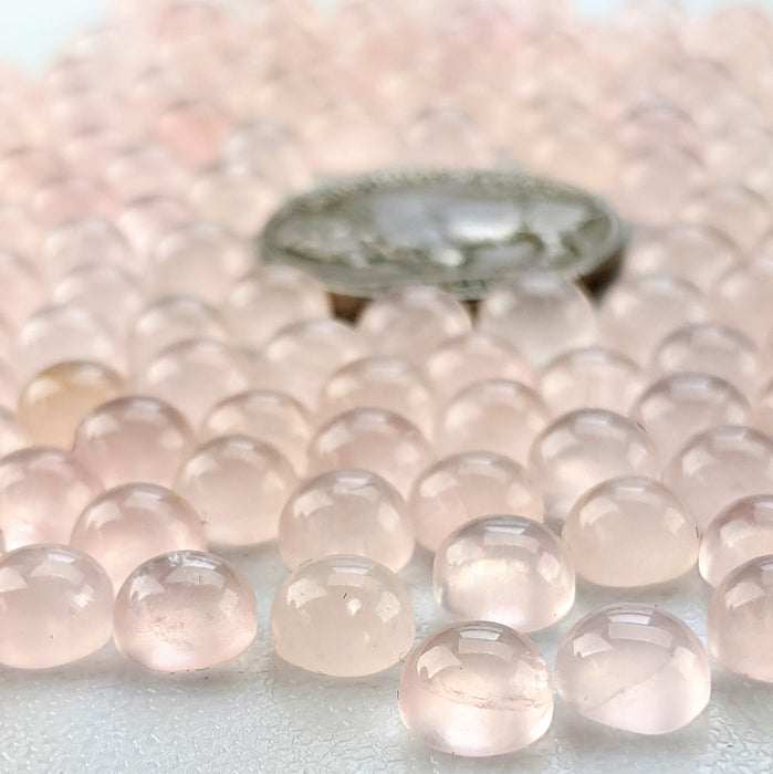 Rose Quartz Round Cabochons, 6mm