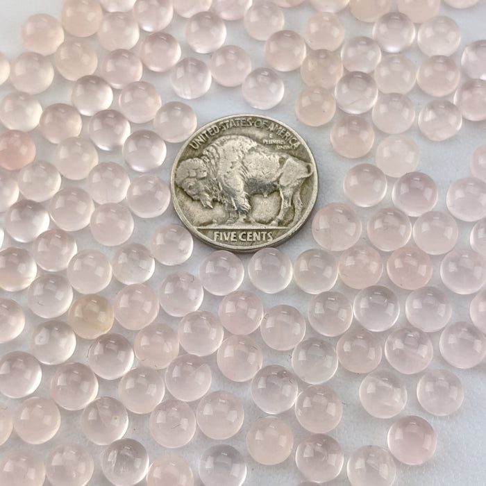 Rose Quartz Round Cabochons, 6mm