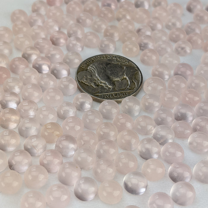 Rose Quartz Round Cabochons, 6mm