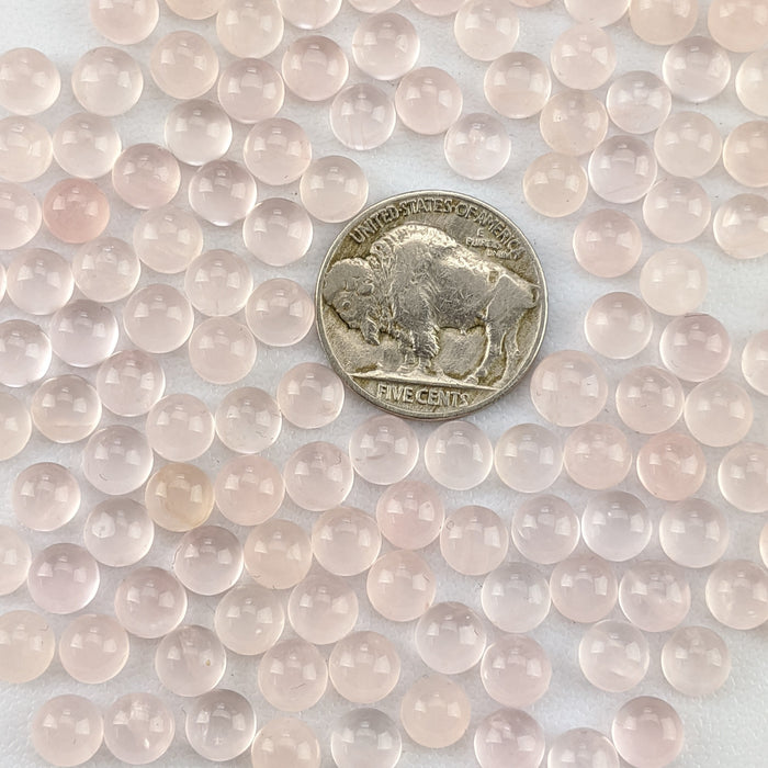 Rose Quartz Round Cabochons, 6mm