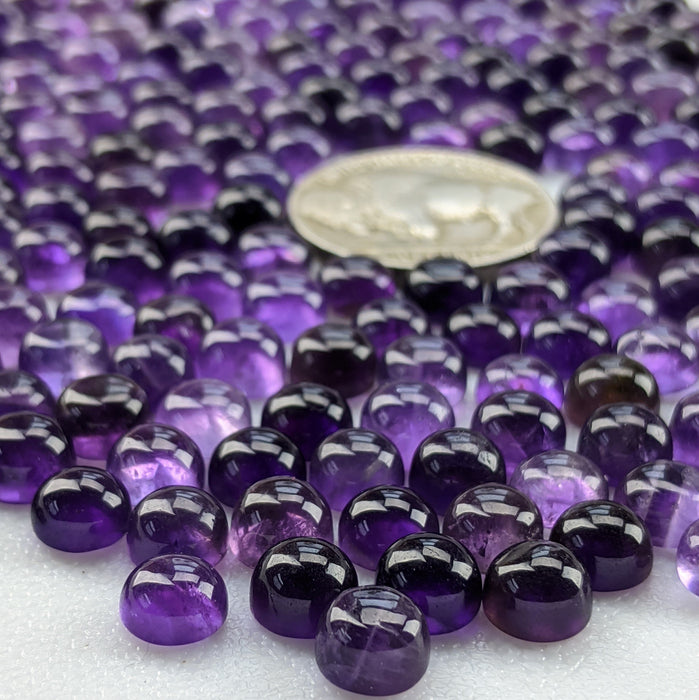 Amethyst Round Cabochons, 6mm