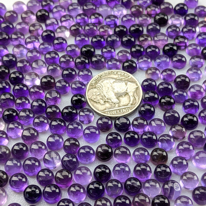 Amethyst Round Cabochons, 6mm