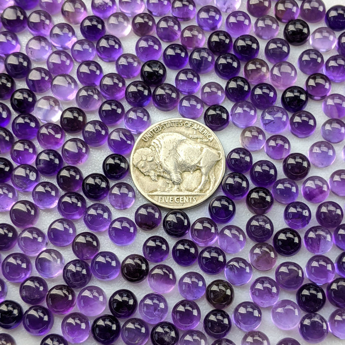 Amethyst Round Cabochons, 6mm