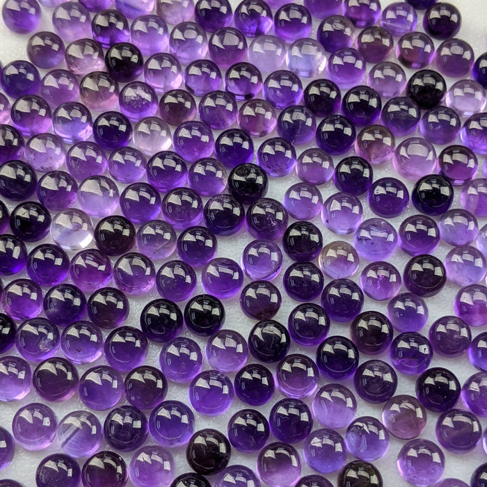 Amethyst Round Cabochons, 6mm