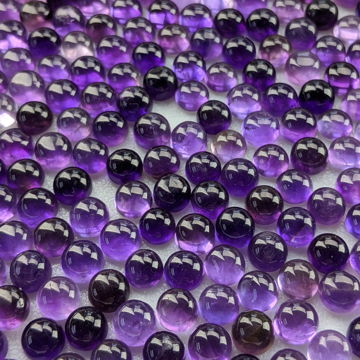 Amethyst Round Cabochons, 6mm