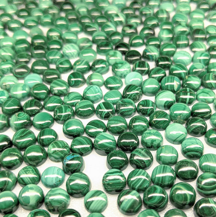 Malachite Round Cabochons, 6mm