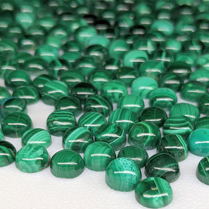 Malachite Round Cabochons, 6mm