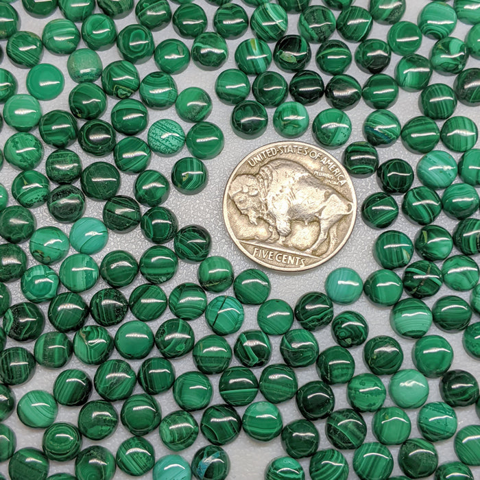 Malachite Round Cabochons, 6mm