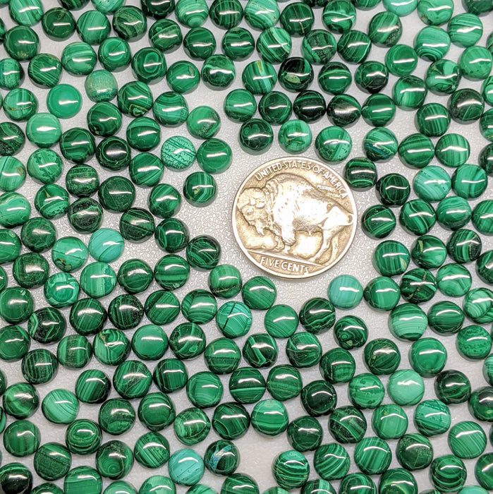 Malachite Round Cabochons, 6mm