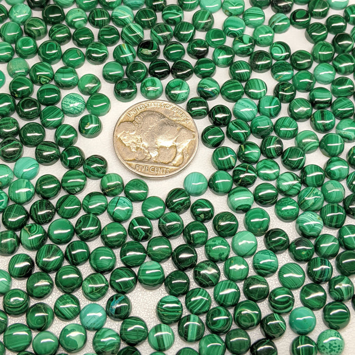 Malachite Round Cabochons, 6mm