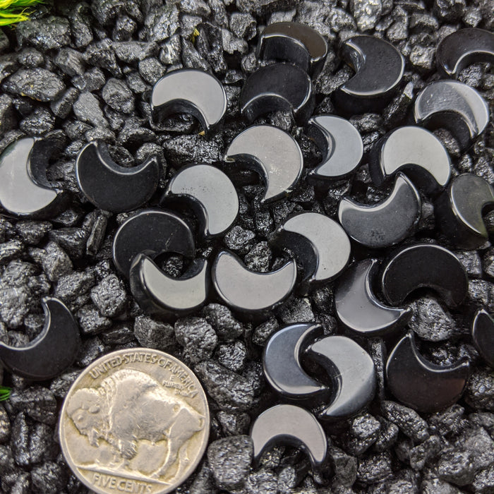 Mini Obsidian Crescent Moons