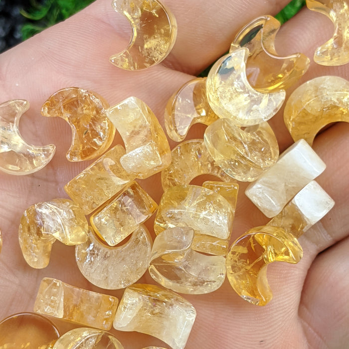 Mini Brazilian Citrine Crescent Moons