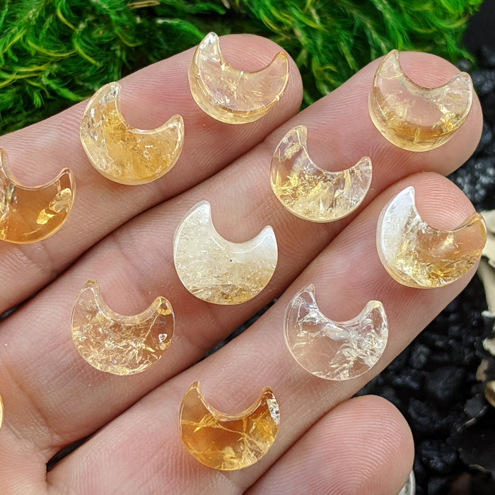 Mini Brazilian Citrine Crescent Moons